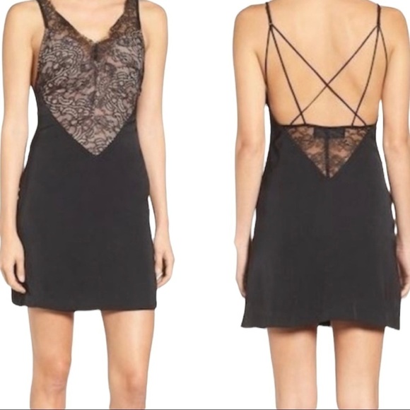NWT Kendall and Kylie Black and Nude Strappy Slip Dress sz L - Picture 10 of 11